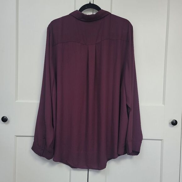 Torrid Madison georgette button-up long sleeve shirt, 4 - Picture 9 of 13